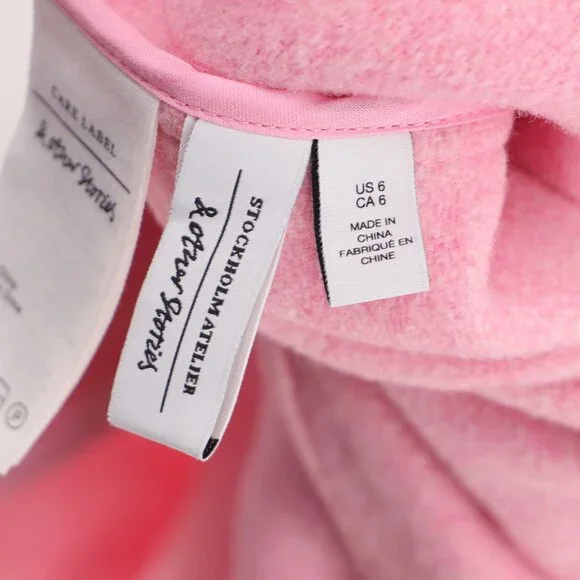 NWT & OTHER STORIES Oversized Wool Blend Overshirt Shacket Pink Size US 6 - Picture 8 of 9